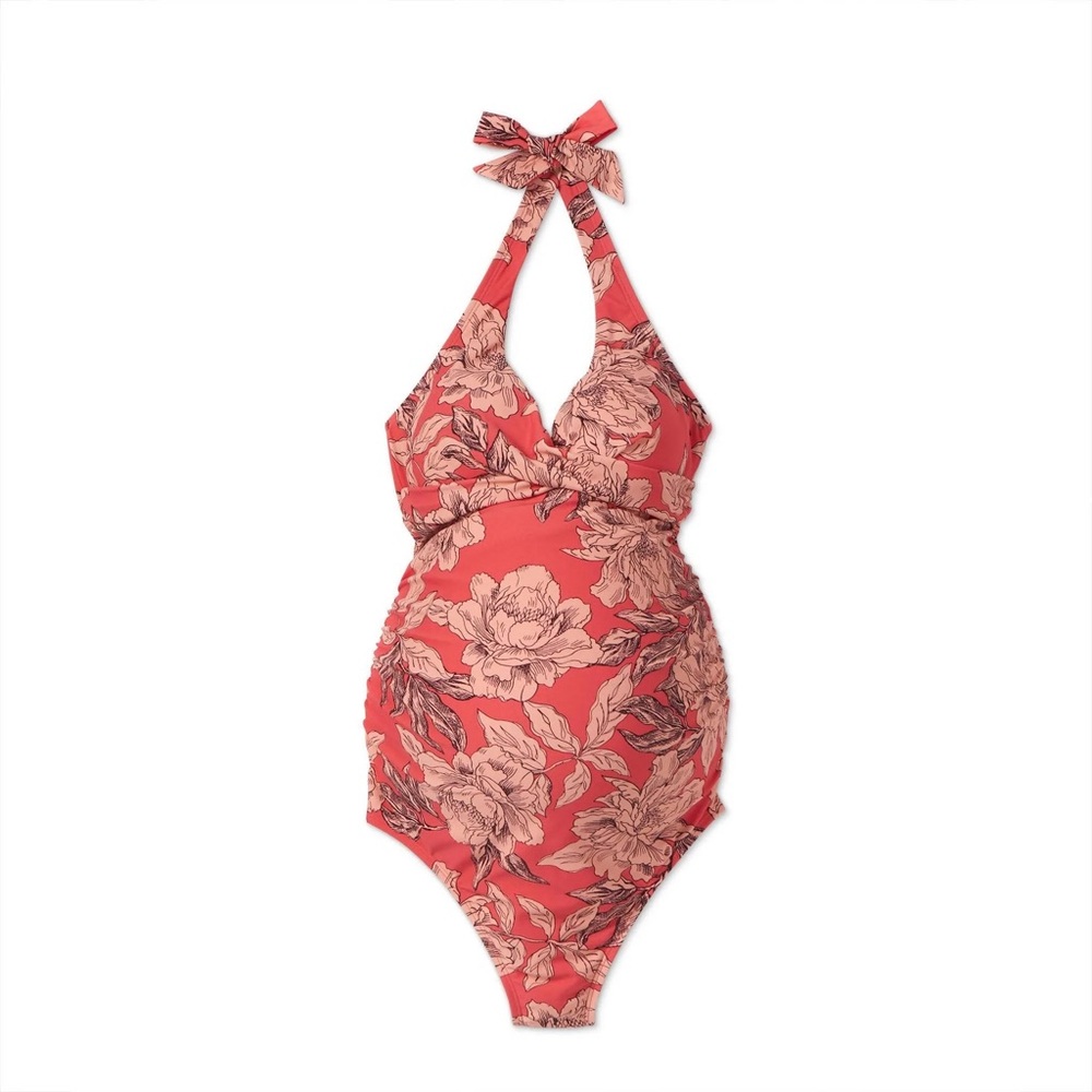 Isabel by Ingrid Maternity Floral Halter Neck One Piece